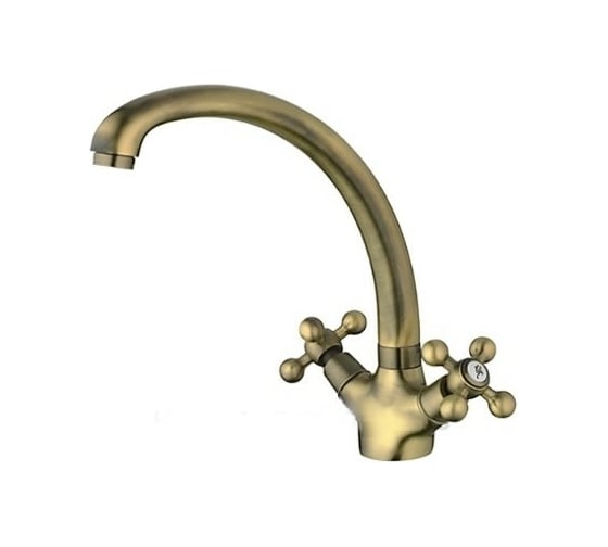 Изображение товара Смеситель для кухонной мойки Haiba латунь, с высоким поворотным изливом, бронза HB4219-4