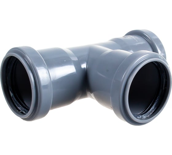 Изображение товара Трехраструбный канализационный тройник RTP D 50х50 мм, 90 град, серый 36530