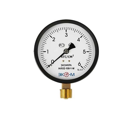Изображение товара Манометр экомера ЭКО-М мд02-100мм, 0..6мпа м20.1,5 МД02-100-М-6МПа