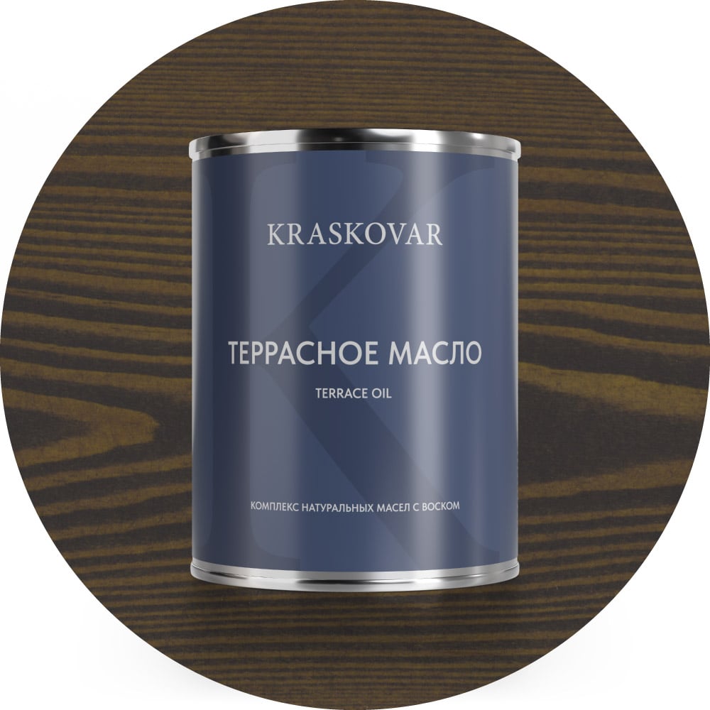 Изображение товара Масло для террас Kraskovar Deco Oil Terrace Графит 0,75 л для защиты и декорации древесины