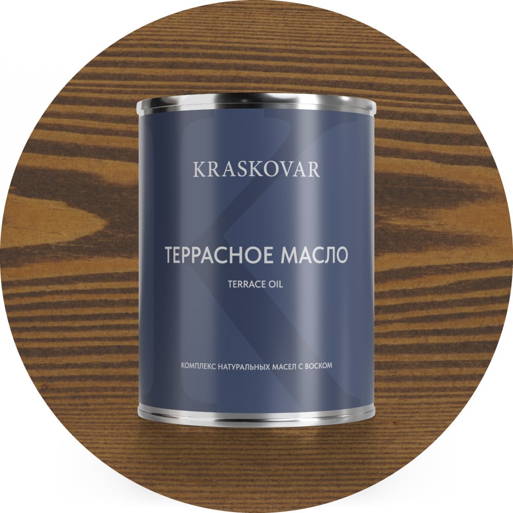 Изображение товара Масло для террас Kraskovar Deco Oil Terrace Орех 0,75 л для защиты и декора дерева