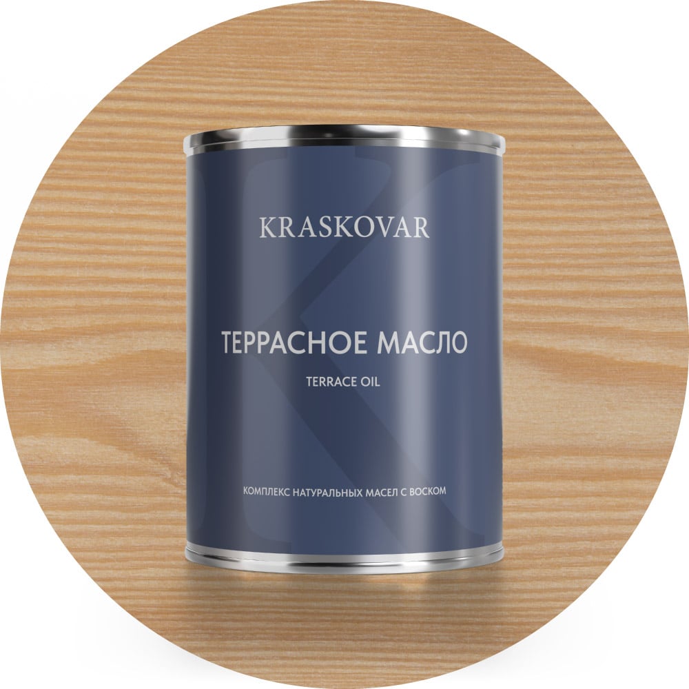 Изображение товара Масло для пропитки древесины Kraskovar Deco Oil Terrace Белый 0,75л для внутренней и наружной отдел