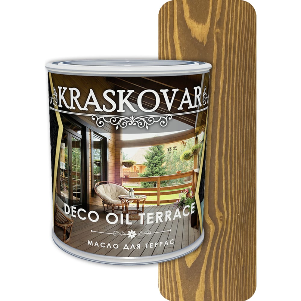 Масло для террас Kraskovar скипидар живичный 100мл пинен эмти