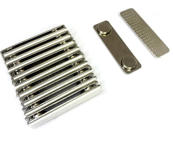 Изображение товара Магнитные крепления для бейджей Проф-Магнит 44x13 мм, металл, 10 шт МР 301 44x13 металл_10