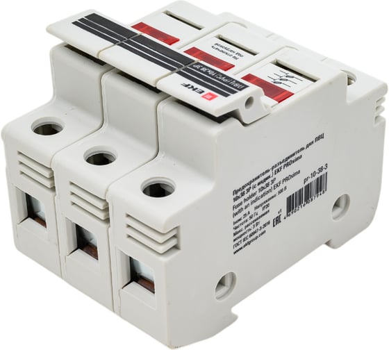 Изображение товара Предохранитель-разъединитель EKF для ПВЦ 10x38 3P с индикацией PROxima pr-10-38-3