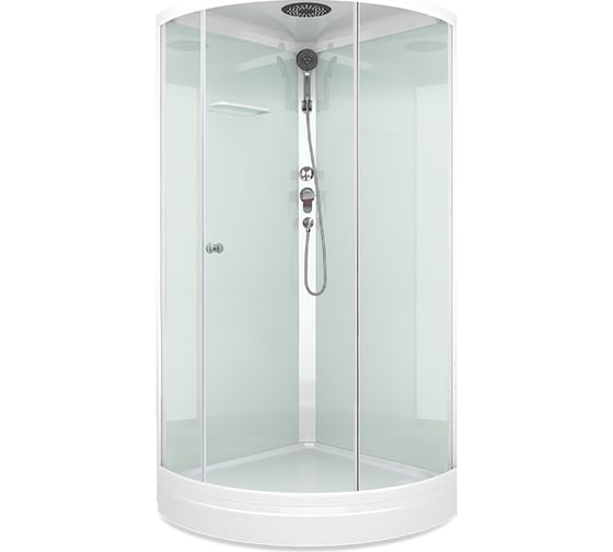 Изображение товара Кабина Melodia della vita JIVE 90x90 низкий, прозрачное стекло, белые стены, белый профиль MB02001 14308