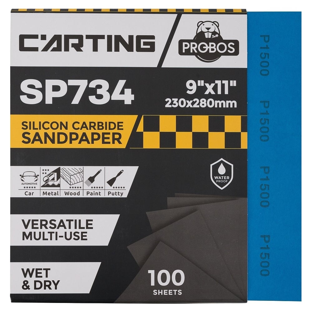 Изображение товара Бумага абразивная водостойкая Carting SP734 Р1500 230х280 мм 100 шт
