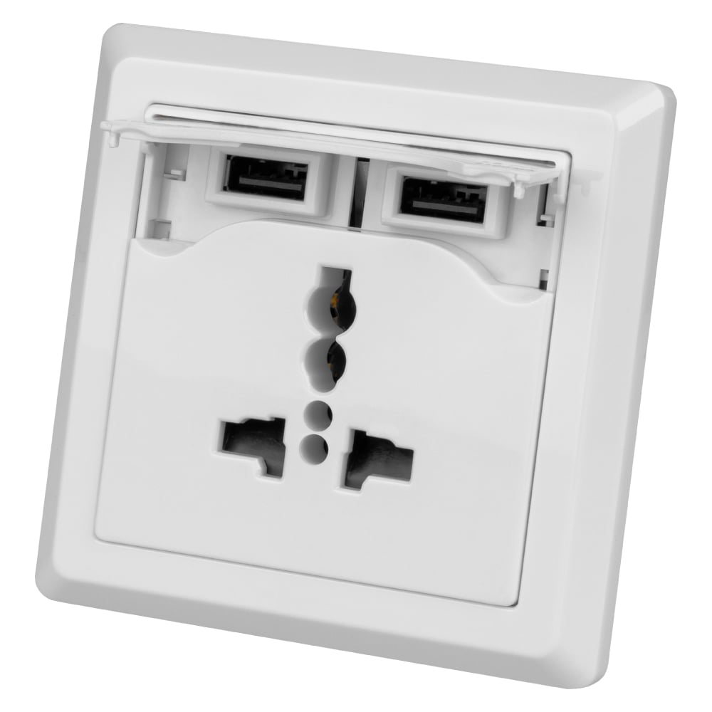 Изображение товара Мультифункциональный блок TDM ELECTRIC Сенеж 1 2П USB 10А 250В белый