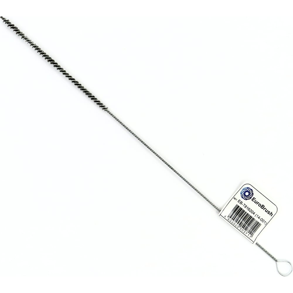 Изображение товара Щетка ерш EuroBrush Д4x100x300 с хв-м + кольцо, ворс гофр сталь 0,08 код 14-001 EB-T816204