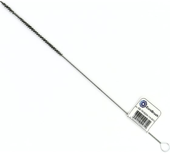 Изображение товара Щетка ерш EuroBrush Д4x100x300 с хв-м + кольцо, ворс гофр сталь 0,08 код 14-001 EB-T816204
