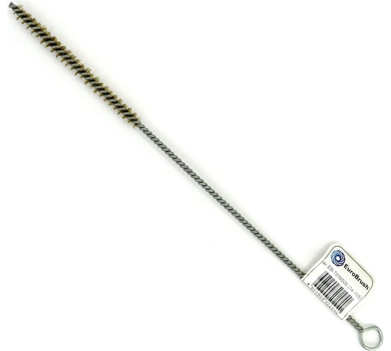 Изображение товара Щетка ерш EuroBrush Д8x100x300 с хв-м + кольцо, ворс гофр латунь 0,15 (код 14-105) EB-T816508