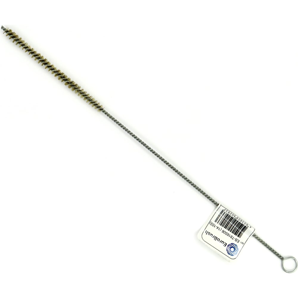 Изображение товара Щетка ерш EuroBrush Д6x100x300 с хв-м + кольцо, ворс гофр латунь 0,12 (код 14-103) EB-T816506