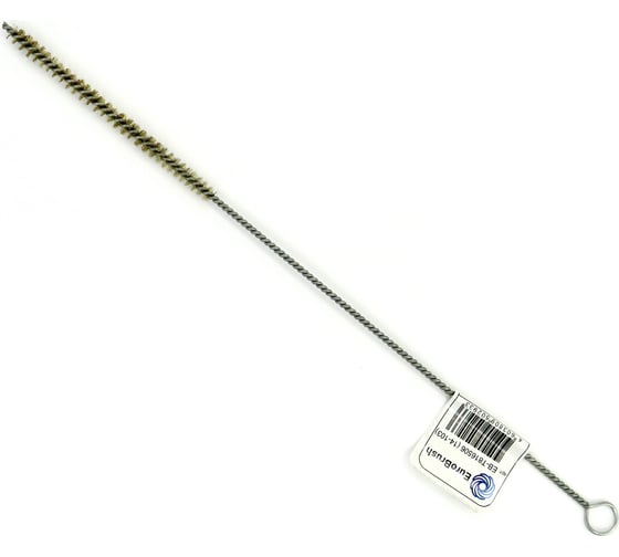 Изображение товара Щетка ерш EuroBrush Д6x100x300 с хв-м + кольцо, ворс гофр латунь 0,12 (код 14-103) EB-T816506