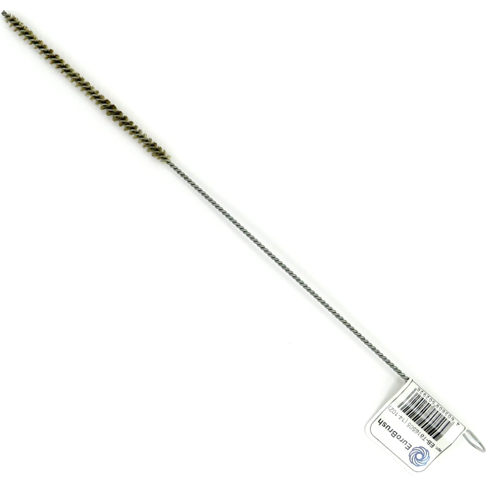 Изображение товара Щетка ерш EuroBrush Д5x100x300 с хв-м + кольцо, ворс гофр латунь 0,08 (код 14-102) EB-T816505