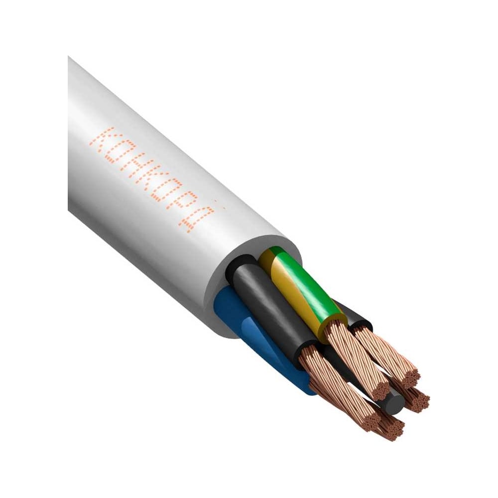 Изображение товара Электрический кабель ПВС Конкорд 4x4+1x4 1000 м бухта белый