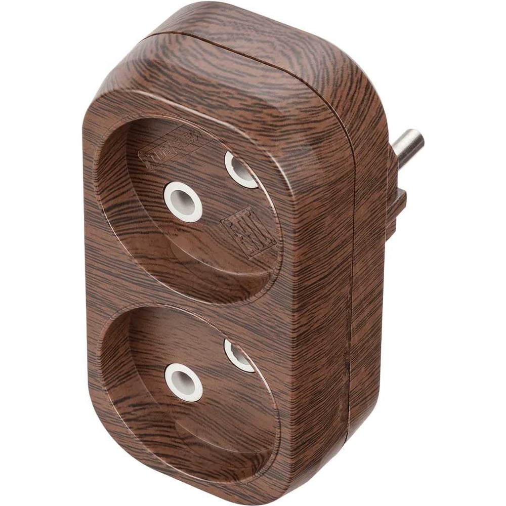 Изображение товара Блок TDM ELECTRIC на 2 гнезда 2П плоский без заземления 6А 250В