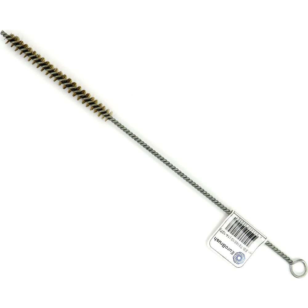 Изображение товара Щетка ерш EuroBrush Д10x100x300 с хв-м + кольцо, ворс гофр латунь 0,15 (код 14-107) EB-T816510