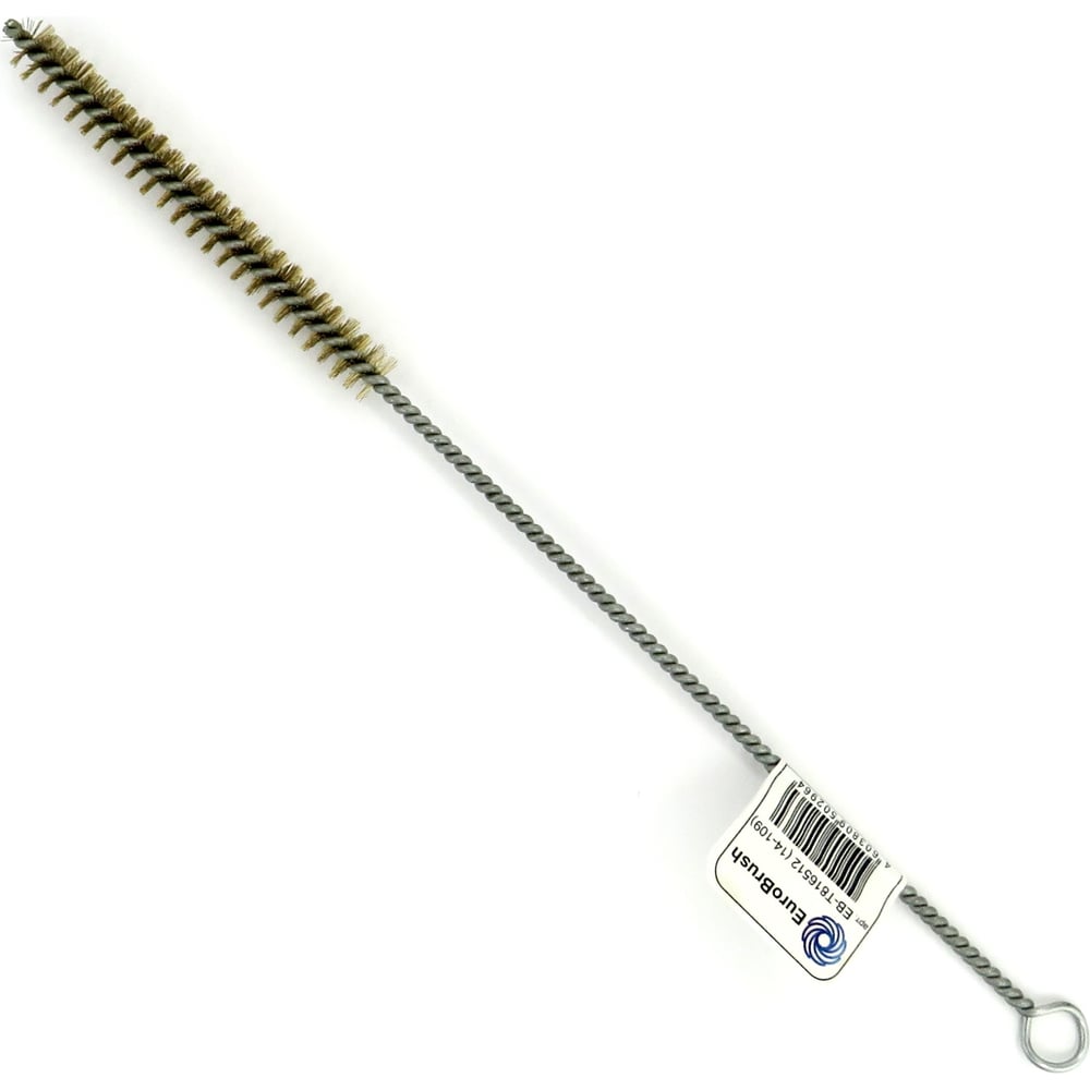 Изображение товара Щетка ерш EuroBrush Д12x100x300 с хв-м + кольцо, ворс гофр латунь 0,15 (код 14-109) EB-T816512