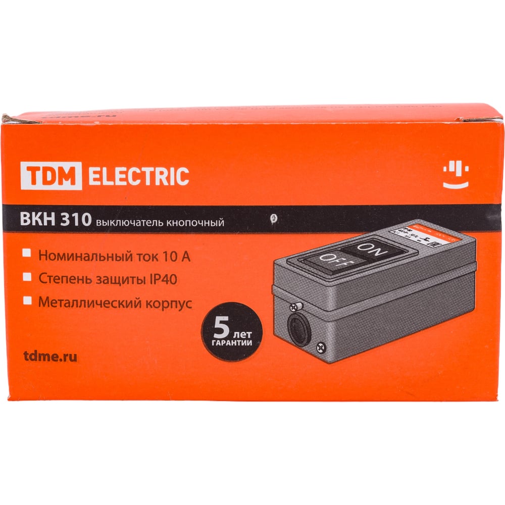 Изображение товара Кнопочный выключатель TDM ELECTRIC ВКН-310 3Р 10А 230/400В IP40 SQ0716-0001