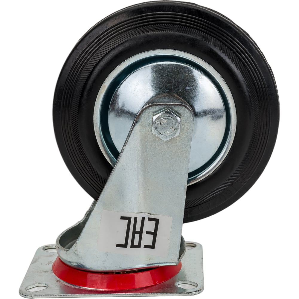 Большегрузное обрезиненное поворотное колесо EURO-LIFT боек для киянки черная резина диаметр отверстия 23 и 27 мм 280 г