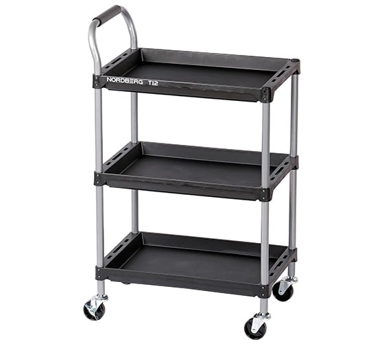 Изображение товара Тележка инструментальная NORDBERG с 3 пластиковыми полками T12