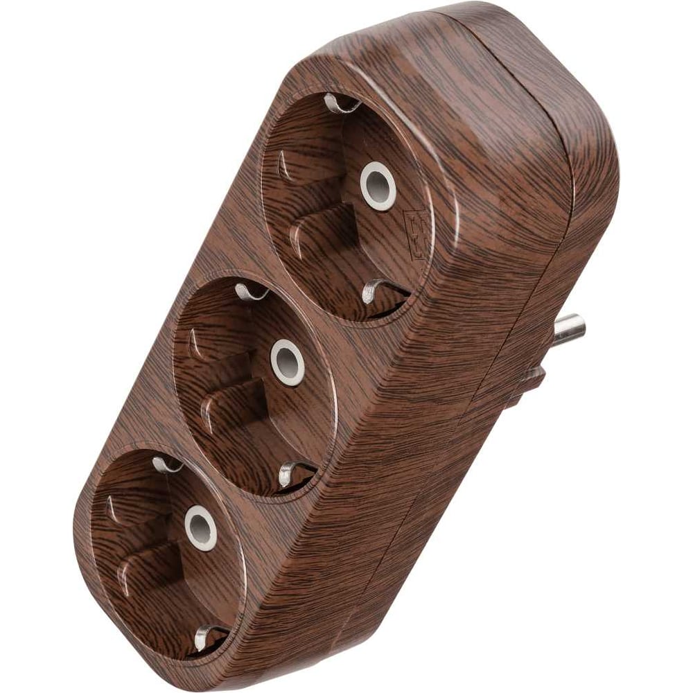 Изображение товара Блок TDM ELECTRIC на 3 гнезда 2П З плоский 16А 250В Эко бук SQ1806-0081