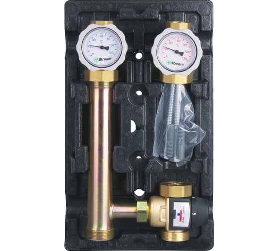 Изображение товара Насосная группа быстрого монтажа Altstream DN25 с термостатическим смесительным клапаном, без насоса 1.1/2 НР 014440202