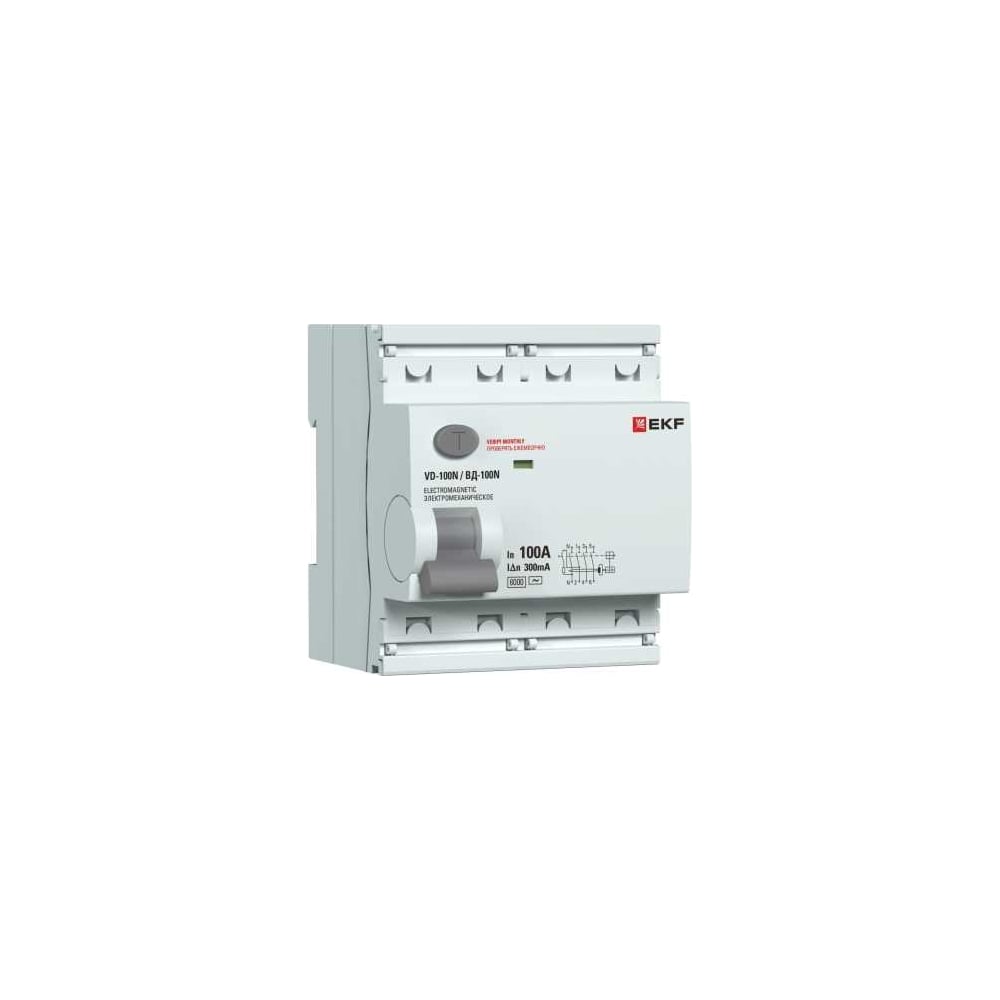 Изображение товара Выключатель дифференциального тока EKF ВД-100N 4П 100А 300мА AC PROXIMA