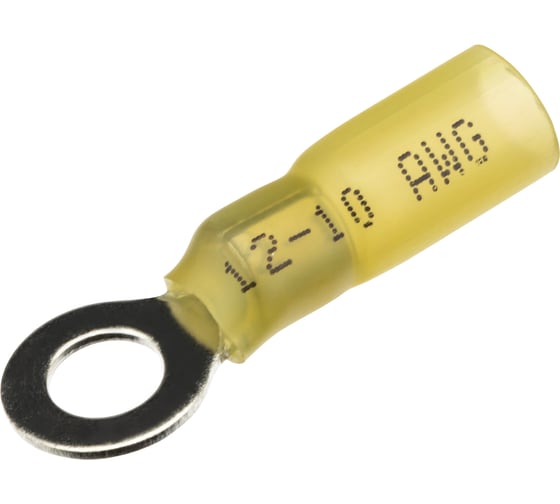 Изображение товара Наконечник кольцевой изолированный duwi с термоусаживаемой манжетой НКИ-Т 6.0-6, сечение 6 мм, желтый, 10шт 26568