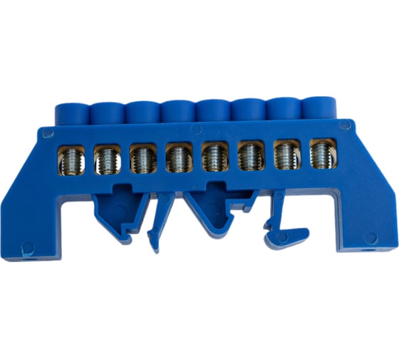 Изображение товара Шина EKF 0 N 8х12мм 8 отв латунь синий нейлоновый корпус комбинир PROxima 20 шт sn0-125-8-dn-r