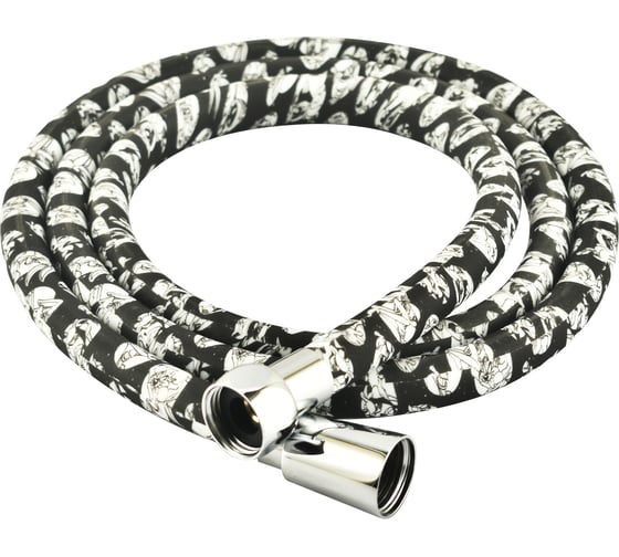 Изображение товара Шланг для душа Melodia della vita WONDER SILICONE ANTI-TWIST, 1/2х"1/2" конус, нержавеющая сталь, d15, L150 черный/рисовый MKP34448BLpi 18901