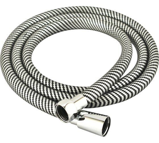 Изображение товара Шланг для душа Melodia della vita WONDER SILICONE ANTI-TWIST, 1/2х"1/2" конус, нержавеющая сталь, d15, L150 см, черный/белый MKP34449BLpi 18902