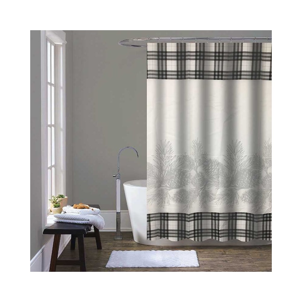 Изображение товара Шторка для ванны тканевая Melodia della vita 180x200 см Лесные шишки