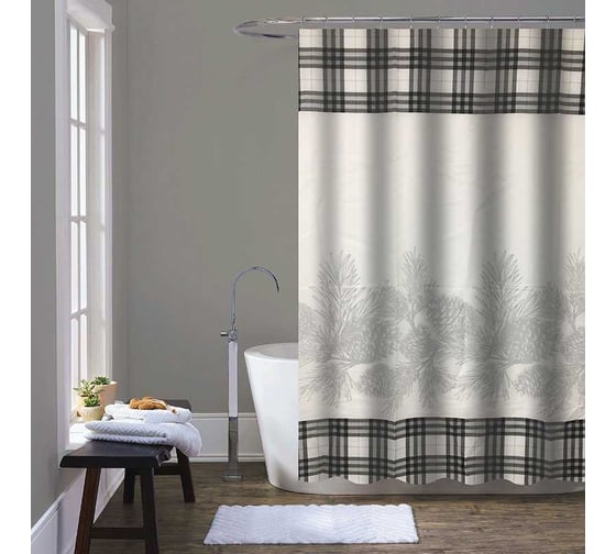 Изображение товара Шторка для ванны тканевая Melodia della vita 180x200 см, "Лесные шишки" MZ-172 13274