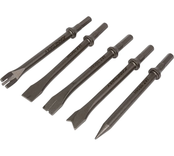 Изображение товара Комплект длинных зубил для пневматического молотка 5 шт JAH-6833H Jonnesway 47515