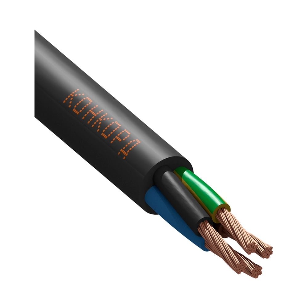 Изображение товара Провод ПВСнг(А)-LS Конкорд 3x6+1x6 кабель на барабане 6500 мм черный медь
