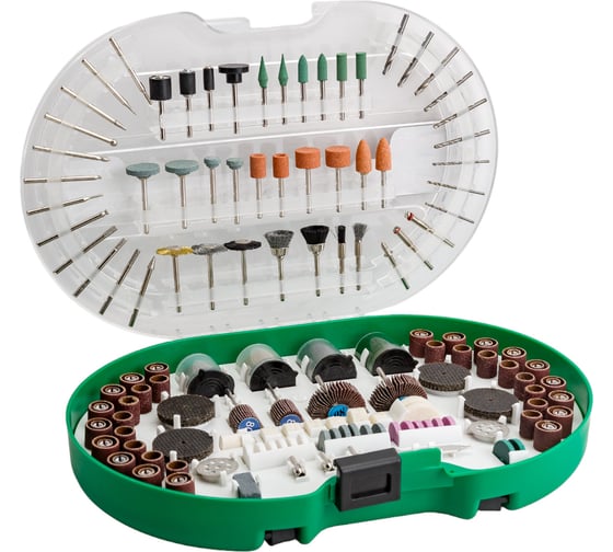 Изображение товара Набор аксессуаров для мини-дрелей 276 шт в пластиковом кейсе ROCKFORCE RF-GSK276