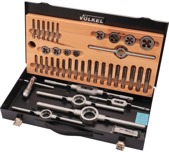 Изображение товара Набор метчиков и плашек VOLKEL M5-M12 HSS-G 40пр V48004