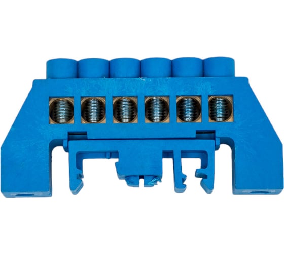 Изображение товара Нулевая шина EKF N, 8х12мм, 6 отверстий, латунь, синий нейлоновый корпус, комбинированная, PROxima sn0-125-6-dn-r