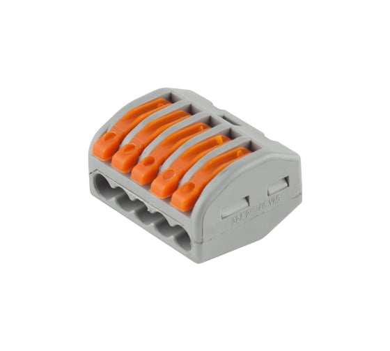 Изображение товара Соединительная разъемная клемма СВЕТОЗАР 5-и проводная, 400В, 32А, 0,5-2,5мм2/0,5-4мм2, 2шт 49190-5