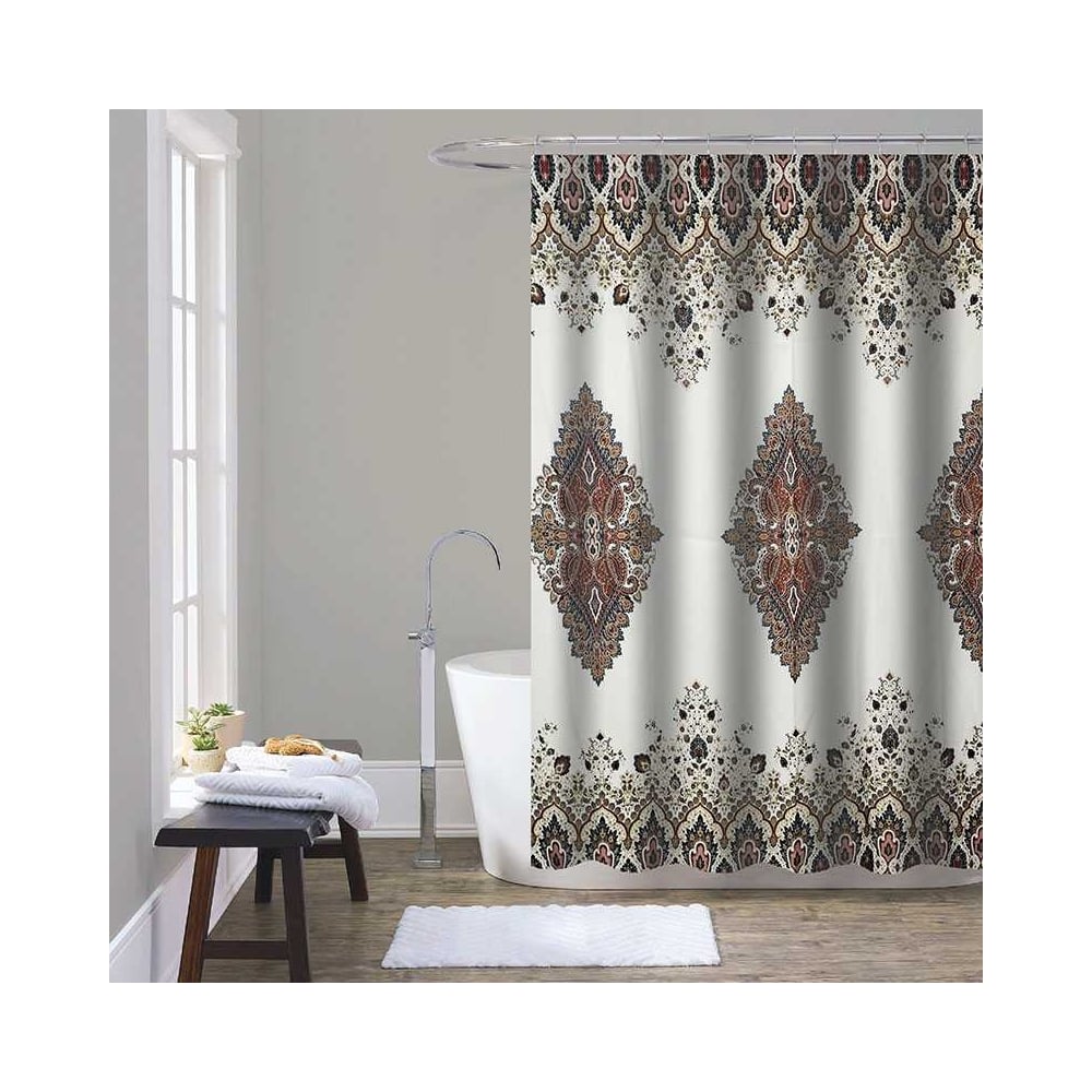 Изображение товара Шторка для ванны тканевая Melodia della vita 180x200 см с узором и водоотталкиванием