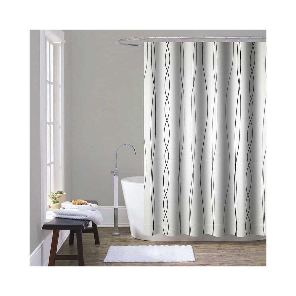 Изображение товара Шторка для ванны тканевая Melodia della vita 180x200 см, 'Светлая дымка'