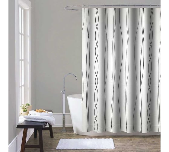 Изображение товара Шторка для ванны тканевая Melodia della vita 180x200 см, "Светлая дымка" MZ-178 13280