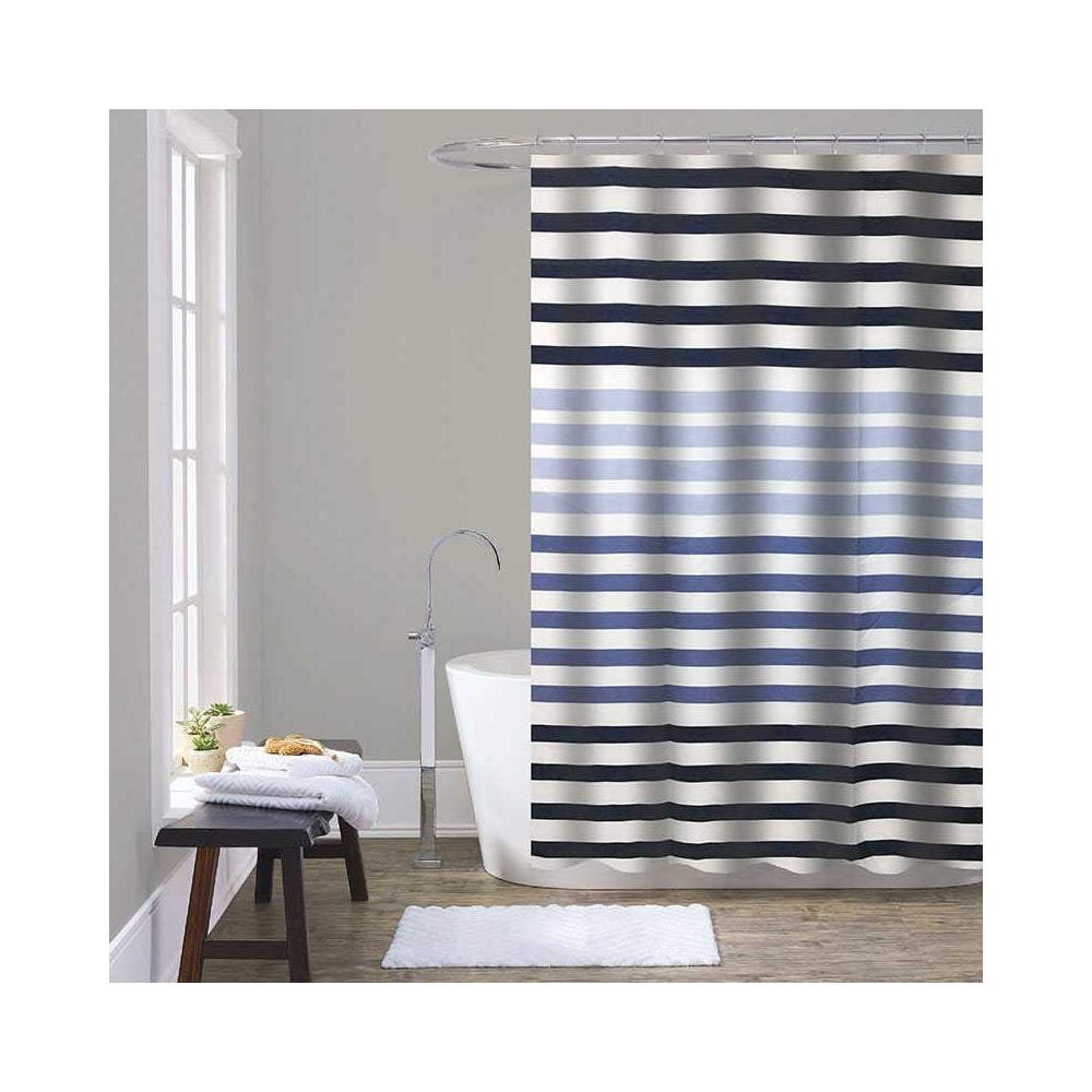 Изображение товара Шторка для ванны тканевая Melodia della vita 180x200 см с дизайном полосы