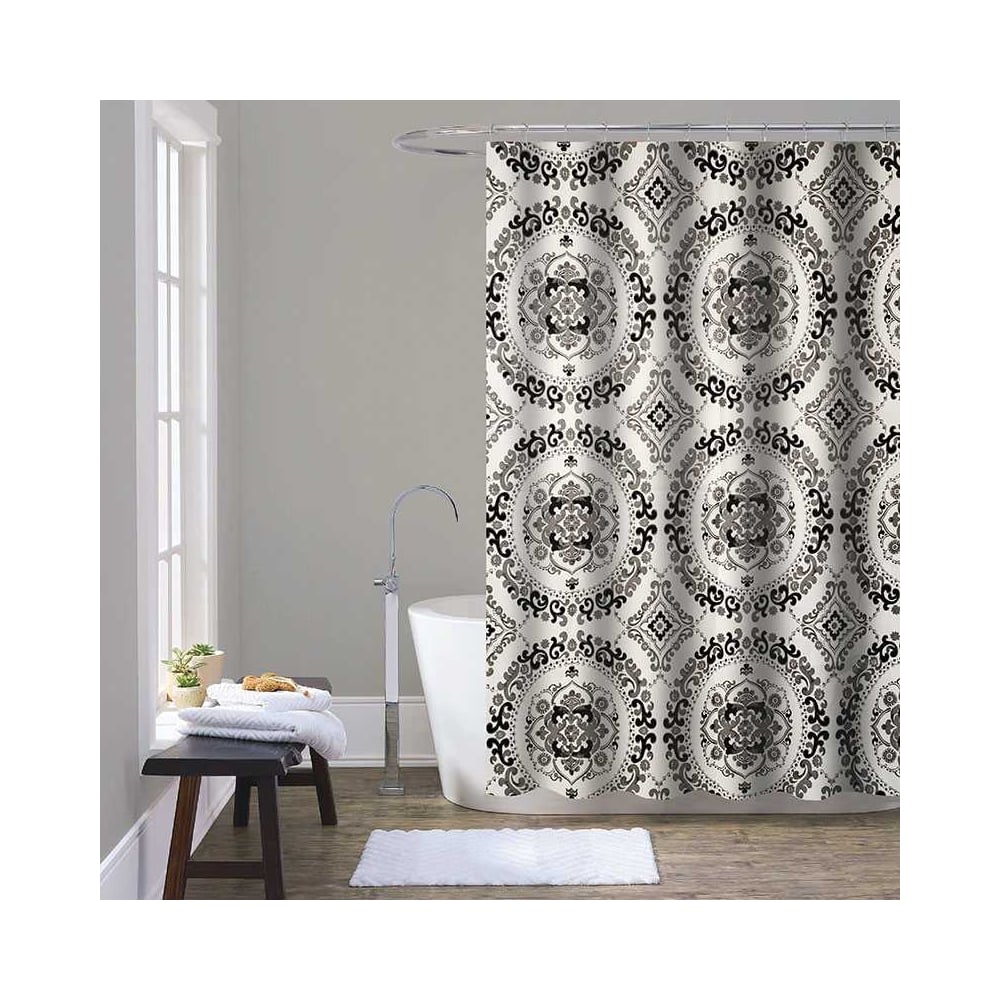 Изображение товара Шторка для ванны тканевая Melodia della vita 180x200 см готический орнамент MZ-177