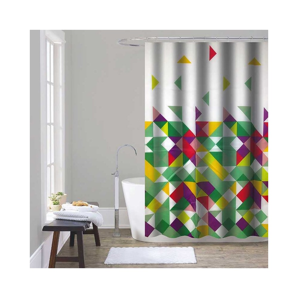 Изображение товара Шторка для ванны тканевая Melodia della vita яркие осколки 180x200 см