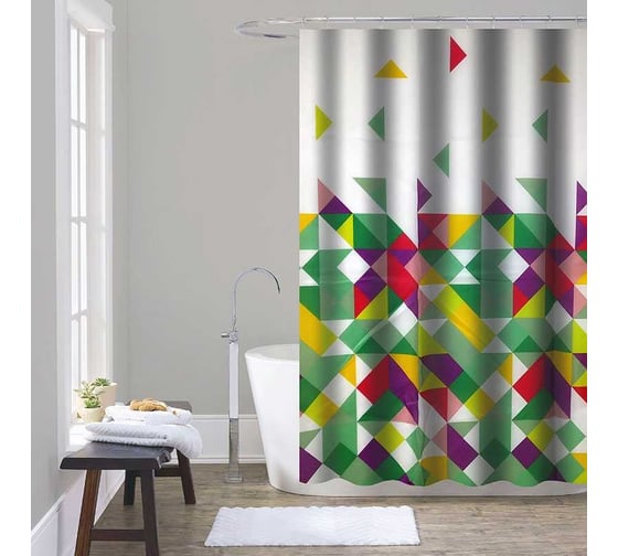 Изображение товара Шторка для ванны тканевая Melodia della vita 180x200 см, "Яркие осколки" MZ-171 13273