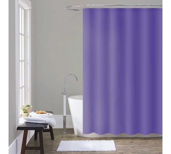 Изображение товара Шторка для ванны Melodia della vita PEVA, однотонная, 180x200 см, фиолетовая MZ-409 13290