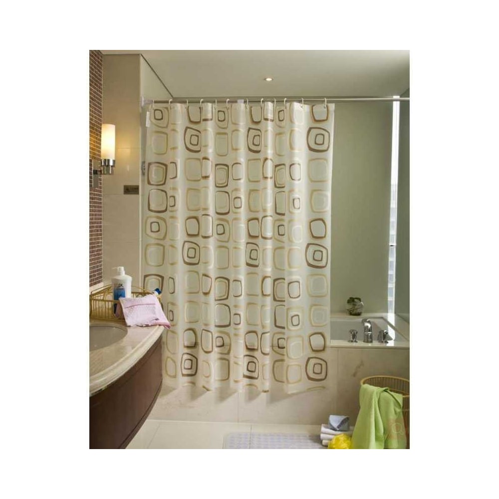 Изображение товара Шторка для ванны Melodia della Vita PVC Designs 180x180 см кофейный рисунок