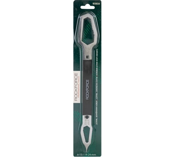 Изображение товара Ключ накидной Rockforce "multi" (6-13мм,14-24мм+шлиц. отвертка,аварийный молоток), в блистере RF-9E003A(56493)